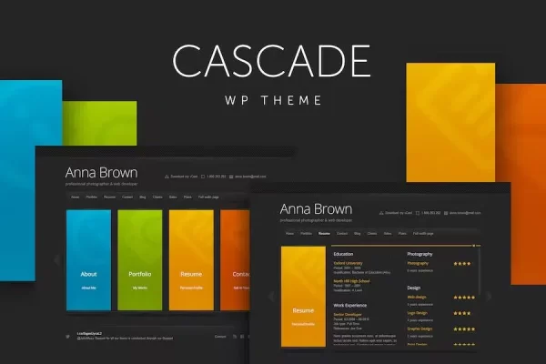 Cascade – Personal vCard WordPress Theme Cascade – Personal vCard WordPress Theme
