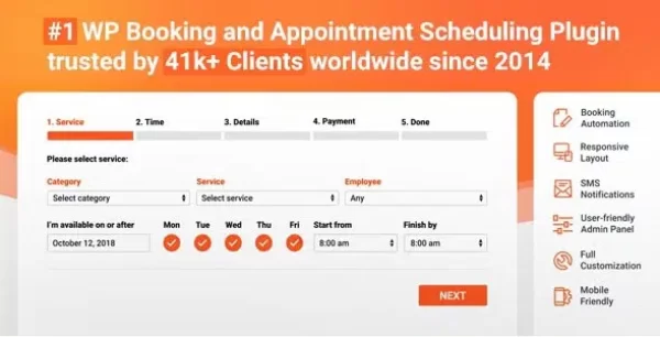 Bookly PRO – Appointment Booking and Scheduling Software System