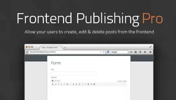 Frontend Publishing Pro - WordPress Post Submission Plugin